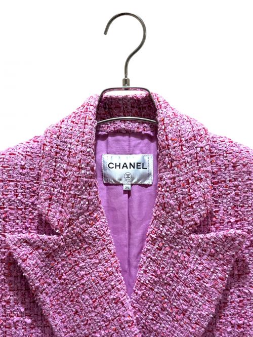 CHANEL（シャネル）CHANEL (シャネル) オーバーサイズツイードコート ピンク×レッド サイズ:34の古着・服飾アイテム