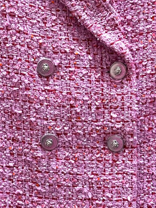 CHANEL（シャネル）CHANEL (シャネル) オーバーサイズツイードコート ピンク×レッド サイズ:34の古着・服飾アイテム