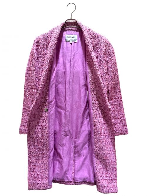 CHANEL（シャネル）CHANEL (シャネル) オーバーサイズツイードコート ピンク×レッド サイズ:34の古着・服飾アイテム