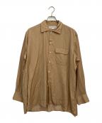 INDIVIDUALIZED SHIRTS×MAIDENS SHOPインディビジュアライズドシャツ×メイデンズショップ）の古着「SUPER 130's WOOL LINEN CAMP COLLAR SHIRT」｜ベージュ