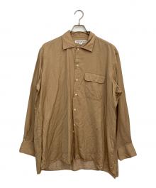 INDIVIDUALIZED SHIRTS×MAIDENS SHOP（インディビジュアライズドシャツ×メイデンズショップ）の古着「SUPER 130's WOOL LINEN CAMP COLLAR SHIRT」｜ベージュ