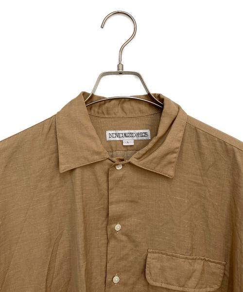 INDIVIDUALIZED SHIRTS（インディビジュアライズドシャツ）INDIVIDUALIZED SHIRTS (インディビジュアライズドシャツ) MAIDENS SHOP (メイデンズショップ) SUPER 130's WOOL LINEN CAMP COLLAR SHIRT ベージュ サイズ:Lの古着・服飾アイテム