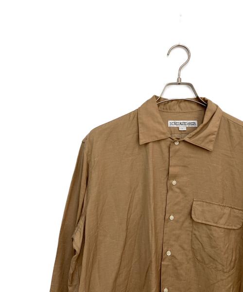 INDIVIDUALIZED SHIRTS（インディビジュアライズドシャツ）INDIVIDUALIZED SHIRTS (インディビジュアライズドシャツ) MAIDENS SHOP (メイデンズショップ) SUPER 130's WOOL LINEN CAMP COLLAR SHIRT ベージュ サイズ:Lの古着・服飾アイテム