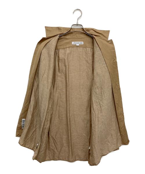 INDIVIDUALIZED SHIRTS（インディビジュアライズドシャツ）INDIVIDUALIZED SHIRTS (インディビジュアライズドシャツ) MAIDENS SHOP (メイデンズショップ) SUPER 130's WOOL LINEN CAMP COLLAR SHIRT ベージュ サイズ:Lの古着・服飾アイテム
