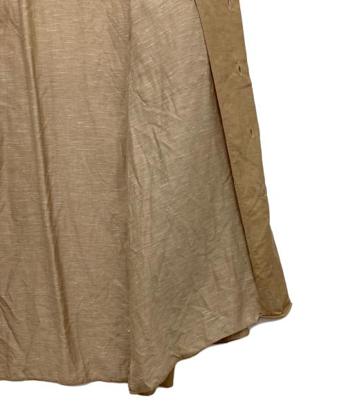 INDIVIDUALIZED SHIRTS（インディビジュアライズドシャツ）INDIVIDUALIZED SHIRTS (インディビジュアライズドシャツ) MAIDENS SHOP (メイデンズショップ) SUPER 130's WOOL LINEN CAMP COLLAR SHIRT ベージュ サイズ:Lの古着・服飾アイテム