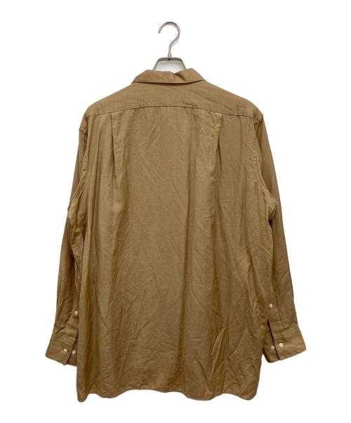 INDIVIDUALIZED SHIRTS（インディビジュアライズドシャツ）INDIVIDUALIZED SHIRTS (インディビジュアライズドシャツ) MAIDENS SHOP (メイデンズショップ) SUPER 130's WOOL LINEN CAMP COLLAR SHIRT ベージュ サイズ:Lの古着・服飾アイテム