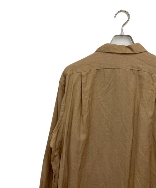 INDIVIDUALIZED SHIRTS（インディビジュアライズドシャツ）INDIVIDUALIZED SHIRTS (インディビジュアライズドシャツ) MAIDENS SHOP (メイデンズショップ) SUPER 130's WOOL LINEN CAMP COLLAR SHIRT ベージュ サイズ:Lの古着・服飾アイテム