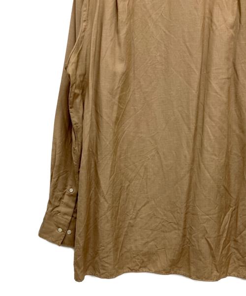 INDIVIDUALIZED SHIRTS（インディビジュアライズドシャツ）INDIVIDUALIZED SHIRTS (インディビジュアライズドシャツ) MAIDENS SHOP (メイデンズショップ) SUPER 130's WOOL LINEN CAMP COLLAR SHIRT ベージュ サイズ:Lの古着・服飾アイテム