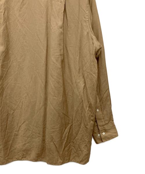 INDIVIDUALIZED SHIRTS（インディビジュアライズドシャツ）INDIVIDUALIZED SHIRTS (インディビジュアライズドシャツ) MAIDENS SHOP (メイデンズショップ) SUPER 130's WOOL LINEN CAMP COLLAR SHIRT ベージュ サイズ:Lの古着・服飾アイテム