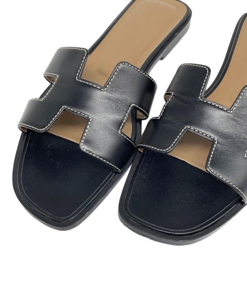 HERMES（エルメス）HERMES (エルメス) サンダル 《オラン》 ブラック サイズ:37 2/1の古着・服飾アイテム