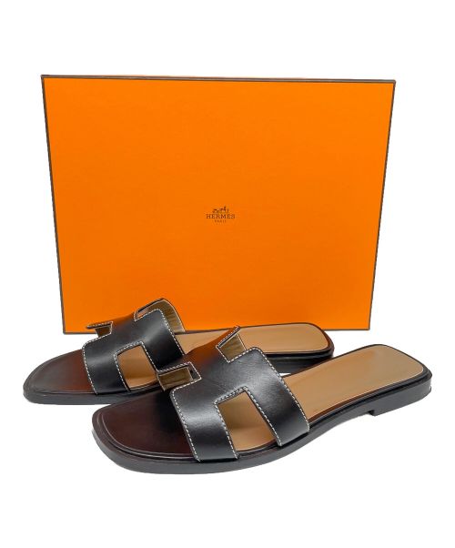 HERMES（エルメス）HERMES (エルメス) サンダル 《オラン》 ブラック サイズ:37 2/1の古着・服飾アイテム
