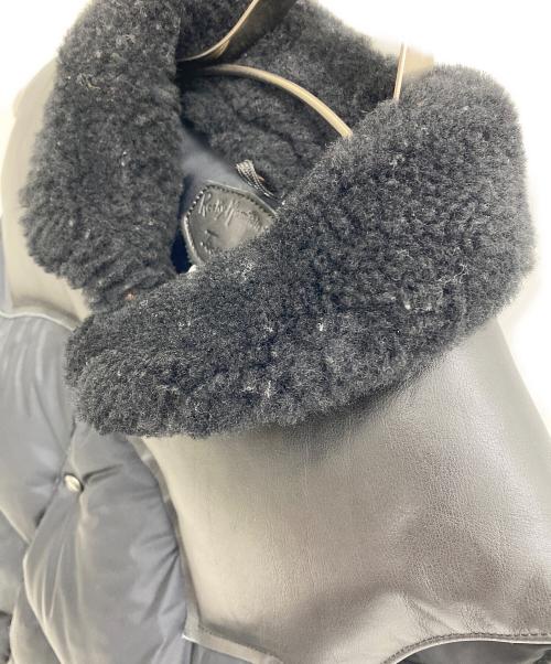 RockyMountainFeatherBed（ロッキーマウンテンフェザーベッド）RockyMountainFeatherBed (ロッキーマウンテンフェザーベッド) ヨークレザー切替レザーダウンベスト ブラック サイズ:36の古着・服飾アイテム