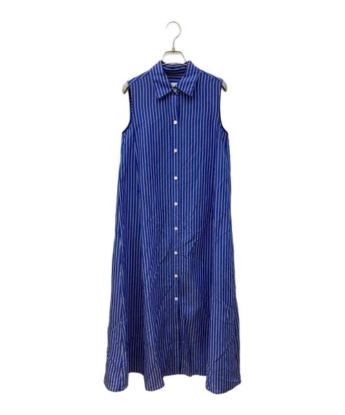 Spick and Span（スピック＆スパン）Spick and Span (スピックアンドスパン) ストライプフレアワンピース ブルー サイズ:36の古着・服飾アイテム