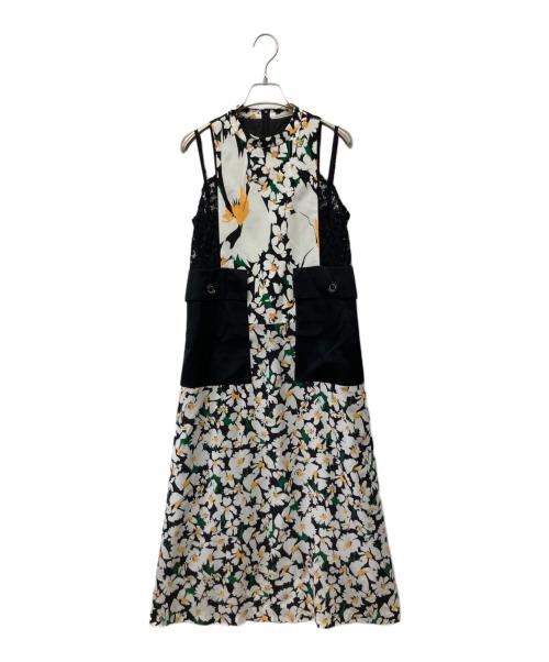 AKIRA NAKA（アキラナカ）AKIRA NAKA (アキラナカ) ハーパーレースコンビドレス ブラック サイズ:36の古着・服飾アイテム