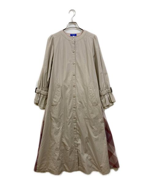 BLUE LABEL CRESTBRIDGE（ブルーレーベルクレストブリッジ）BLUE LABEL CRESTBRIDGE (ブルーレーベルクレストブリッジ) ハイカウントコットンタイプライターシャツワンピース ピンク サイズ:38の古着・服飾アイテム