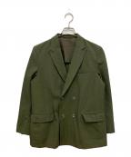 BEAMS PLUSビームスプラス）の古着「ブルーフェイスレスター4ボタンダブルブレステッドジャケット」｜カーキ
