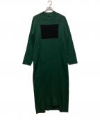 UN3D.アンスリード）の古着「ポイントカラーニットワンピース」｜グリーン