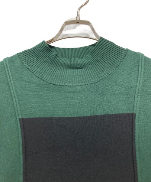 UN3D.（アンスリード）UN3D. (アンスリード) ポイントカラーニットワンピース グリーン サイズ:38の古着・服飾アイテム