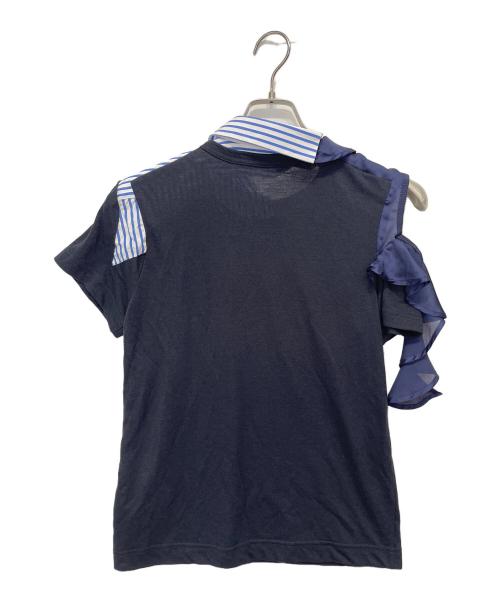 sacai（サカイ）sacai (サカイ) シャツドッキングラッフルフリルTシャツ ネイビー サイズ:1の古着・服飾アイテム