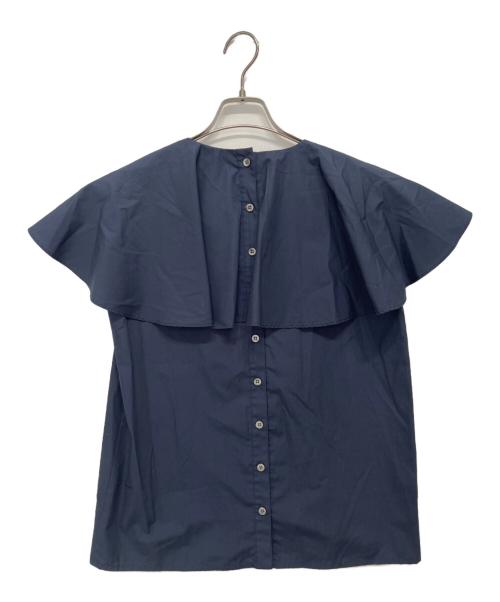 OHGA（オオガ）OHGA (オオガ) ノースフリルブラウス ネイビー サイズ:FREEの古着・服飾アイテム