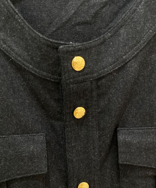 CELINE（セリーヌ）CELINE (セリーヌ) カシミヤノーカラージャケット ブラック サイズ:36の古着・服飾アイテム