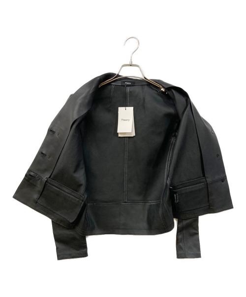 theory（セオリー）theory (セオリー) Grain Leather 2 SB Clean JKT L ブラックの古着・服飾アイテム