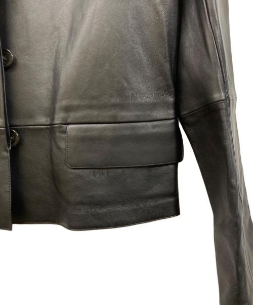 theory（セオリー）theory (セオリー) Grain Leather 2 SB Clean JKT L ブラックの古着・服飾アイテム