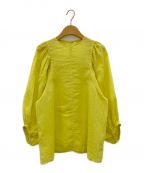 Spick and Spanスピック＆スパン）の古着「ボリュームスリーブラミーブラウス」｜イエロー