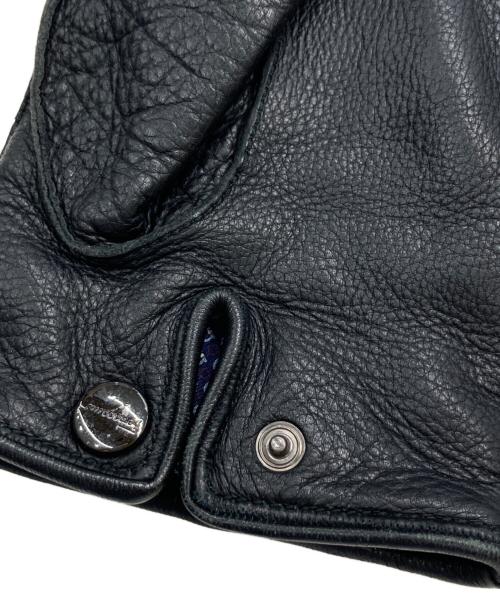 Salvatore Ferragamo（サルヴァトーレ フェラガモ）Salvatore Ferragamo (サルヴァトーレ フェラガモ) レザーグローブ ブラックの古着・服飾アイテム