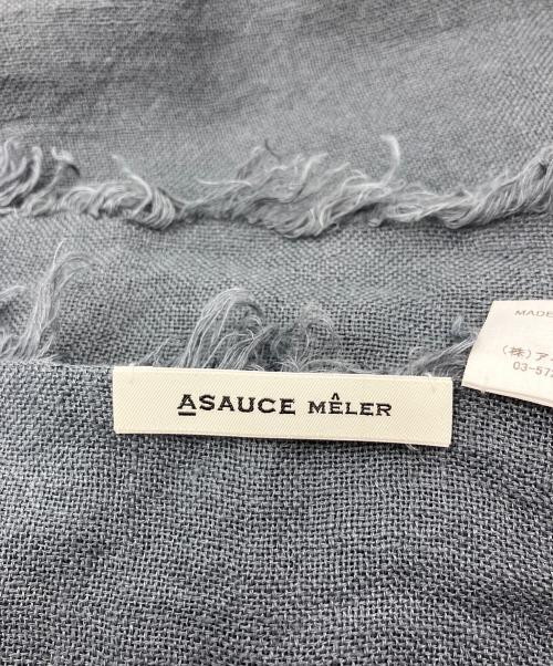 ASAUCE MELER（アソースメレ）ASAUCE MELER (アソースメレ) リネン大判ストール グレーの古着・服飾アイテム