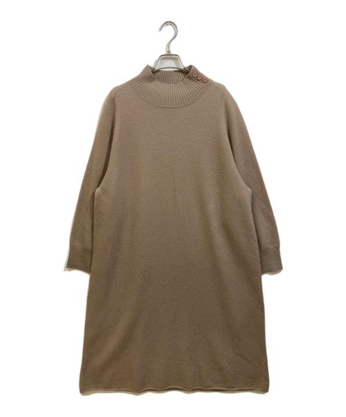 UNTITLED（アンタイトル）UNTITLED (アンタイトル) Aライン圧縮ニットワンピース ベージュ サイズ:44の古着・服飾アイテム