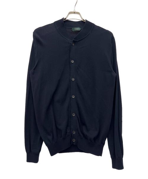 Zanone（ザノーネ）Zanone (ザノーネ) ボタンフロント ニットブルゾン ネイビー サイズ:50の古着・服飾アイテム