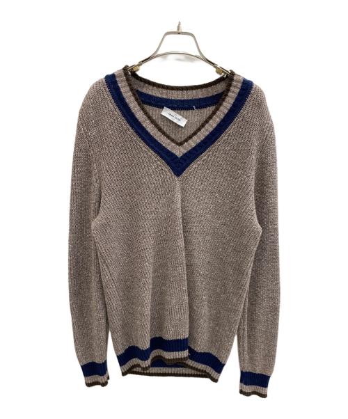 GRAN SASSO（グランサッソ）GRAN SASSO (グランサッソ) クリケットニット ブラウン×ネイビー サイズ:SIZE 48の古着・服飾アイテム
