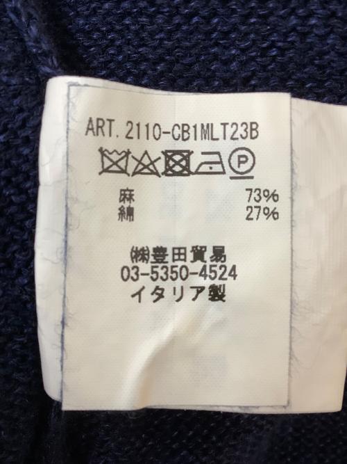 FILIPPO DE LAURENTIIS（フィリッポ・デ・ローレンティス）FILIPPO DE LAURENTIIS (フィリッポ・デ・ローレンティス) リネンカーディガン ネイビー サイズ:50の古着・服飾アイテム