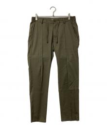 giab's ARCHIVIO（ジャブス アルキヴィオ）の古着「エアリーテクノコットン ノープリーツ リラックス パンツ」｜オリーブ