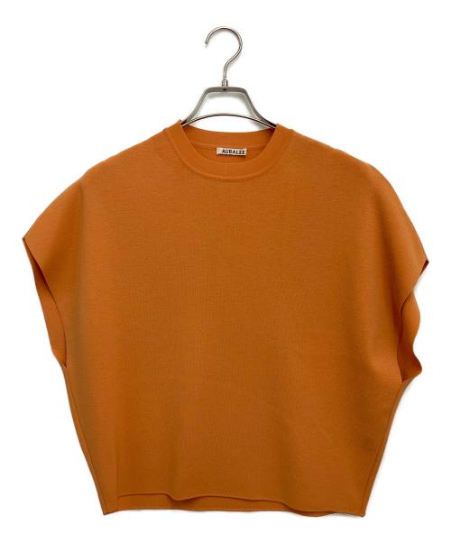 AURALEE（オーラリー）AURALEE (オーラリー) KNIT BIG SLEEVELESS P/O オレンジの古着・服飾アイテム
