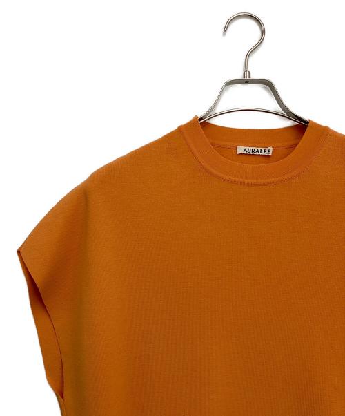 AURALEE（オーラリー）AURALEE (オーラリー) KNIT BIG SLEEVELESS P/O オレンジの古着・服飾アイテム