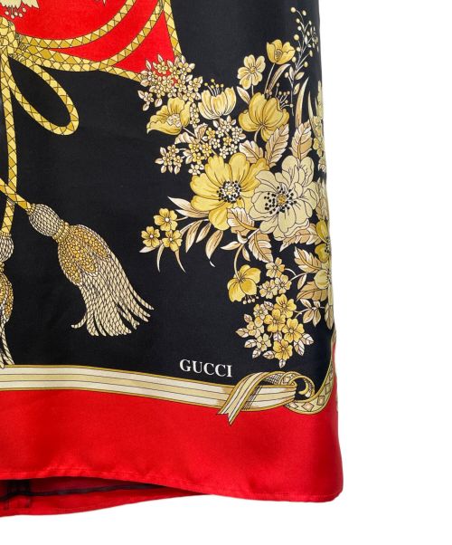 GUCCI（グッチ）GUCCI (グッチ) スカーフ柄 ノースリーブワンピース ブラック サイズ:42の古着・服飾アイテム
