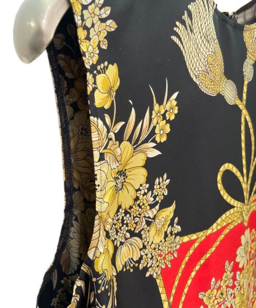 GUCCI（グッチ）GUCCI (グッチ) スカーフ柄 ノースリーブワンピース ブラック サイズ:42の古着・服飾アイテム