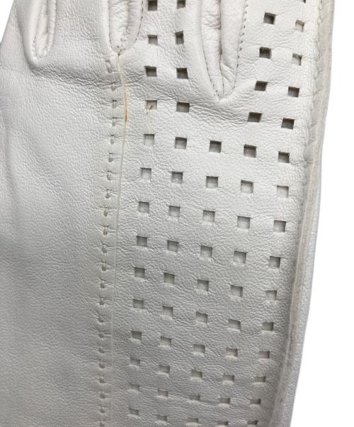 HERMES（エルメス）HERMES (エルメス) レザーグローブ ホワイト サイズ:SIZE 7 1/2の古着・服飾アイテム