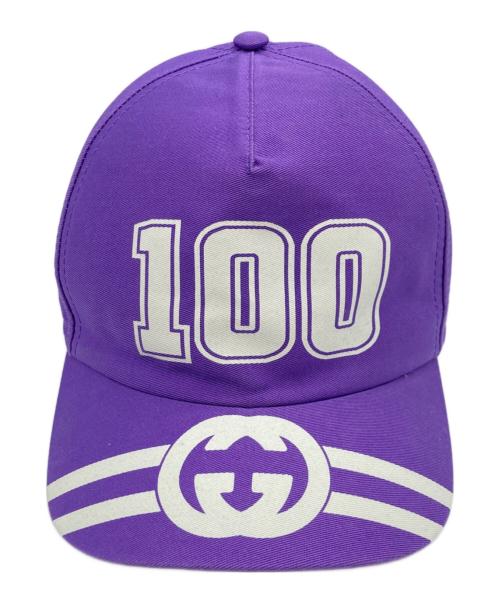 GUCCI（グッチ）GUCCI (グッチ) 100周年記念GGベースボールキャップ パープルの古着・服飾アイテム