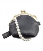 Simone Rochaシモーネ ロシャ）の古着「パールショルダーガマ口ポーチ」｜ブラック