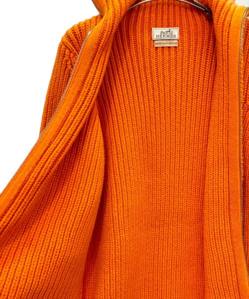 HERMES（エルメス）HERMES (エルメス) カシミヤ ドライバーズニット オレンジ サイズ:XLの古着・服飾アイテム