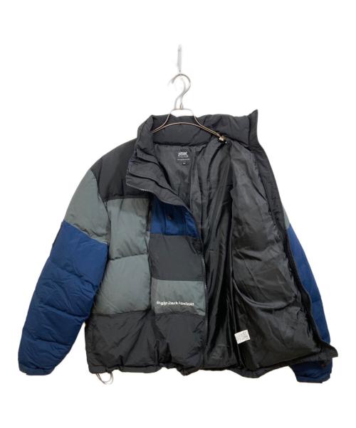 LEFLAH（レフラー）LEFLAH (レフラー) ダブルジップダウンジャケット ブルー×グレー サイズ:XLの古着・服飾アイテム