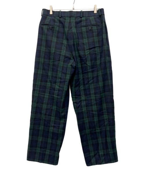 TOMORROW LAND（トゥモローランド）TOMORROW LAND (トゥモローランド) BERNARD ZINS (ベルナール ザンス) AMIRAL コットンツイル ワイドトラウザーズ ネイビー×グリーン サイズ:FR 42の古着・服飾アイテム