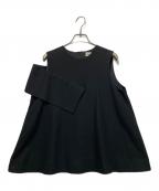 ENFOLDエンフォルド）の古着「オフショルアシンメトリカットソー」｜ブラック