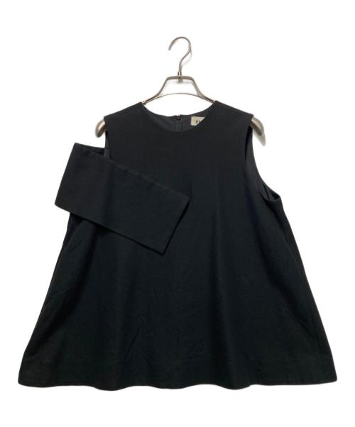 ENFOLD（エンフォルド）ENFOLD (エンフォルド) オフショルアシンメトリカットソー ブラック サイズ:38の古着・服飾アイテム