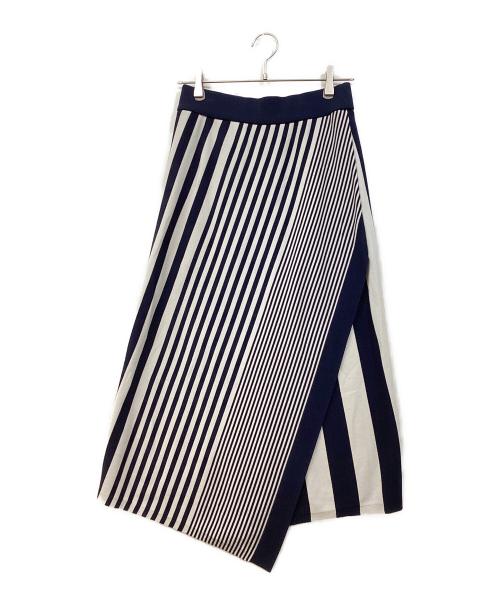 LANVIN COLLECTION（ランバンコレクション）LANVIN COLLECTION (ランバンコレクション) ストライプ柄ニットスカート ネイビー サイズ:38の古着・服飾アイテム