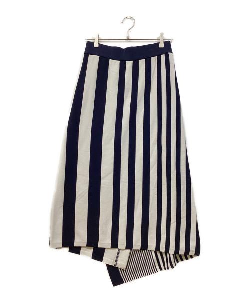LANVIN COLLECTION（ランバンコレクション）LANVIN COLLECTION (ランバンコレクション) ストライプ柄ニットスカート ネイビー サイズ:38の古着・服飾アイテム
