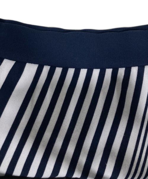 LANVIN COLLECTION（ランバンコレクション）LANVIN COLLECTION (ランバンコレクション) ストライプ柄ニットスカート ネイビー サイズ:38の古着・服飾アイテム